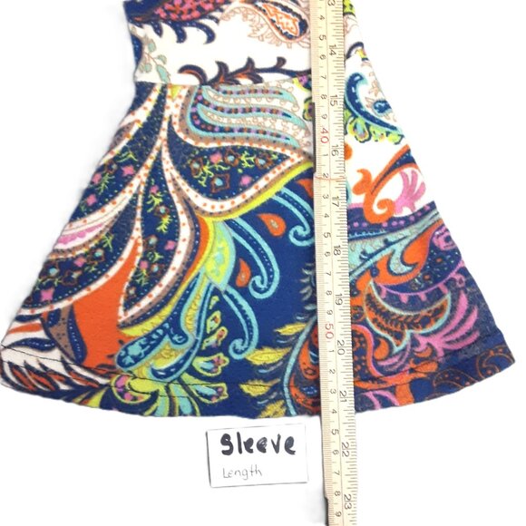 WinWin Flare Bottom Tunic S-M Peasant Gypsie Hippie Flare Sleeve Pullover V-Neck - Picture 7 of 9